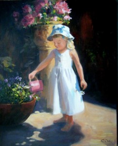 Poppy and the watering can...  Maggie Woodhouse